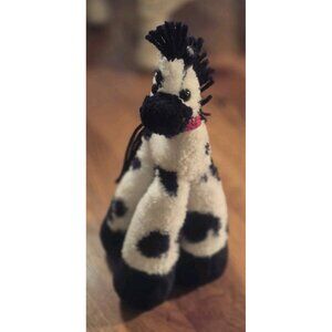 RARE Bestever Funny Feet 12” Black & White Pinto Giraffe Plush Soft Stuffed Toy